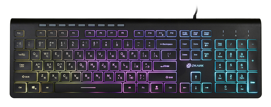 картинка Клавиатура Oklick 490ML Black Multimedia, Slim, USB АС