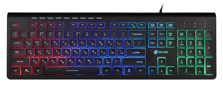 картинка Клавиатура Oklick 490ML Black Multimedia, Slim, USB АС