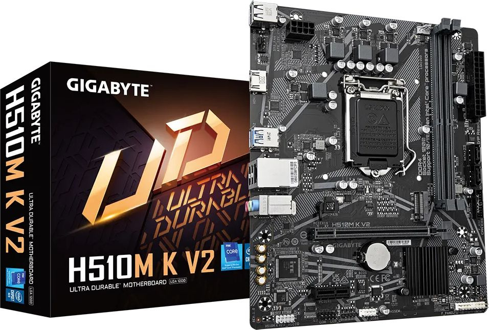 картинка Gigabyte B560M H (1200/iB560/2DDR4-3200-64Gb/HDMI/D-Sub/4xSATA3/1xM.2/4xUSB3.0/GbLAN/mATX) АС