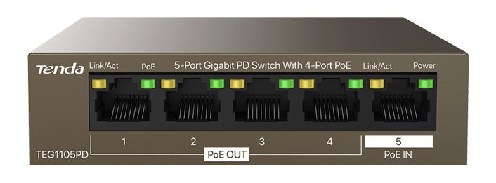 картинка Коммутатор IP-COM G1105PD (5x GbLAN/4x PoE 30W) АС