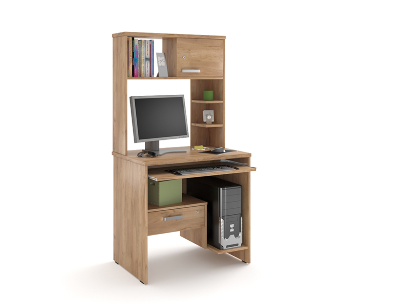 картинка Стол компьютерный с надстройкой КСП 13 (790х560х1565, дуб крафт золотой) АС