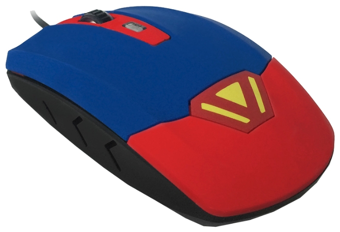картинка Мышь CBR CM-833 Superman (оптическая, 3200dpi, 4 режима вибро, USB, синий/красный) АС