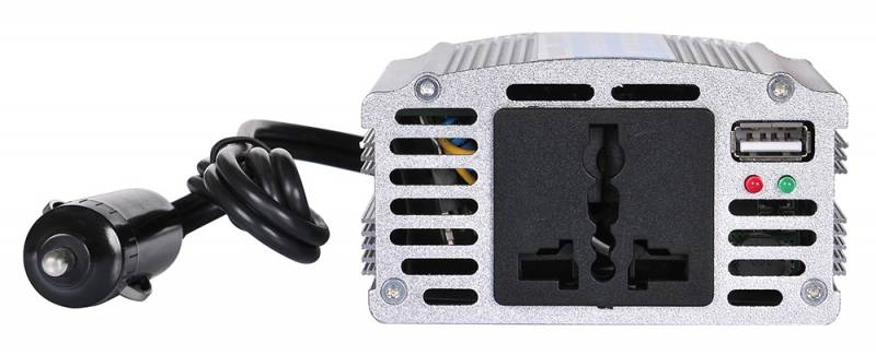 картинка Преобразователь напряжения Buro BUM-8102CI150 (Авто-инвертер, 12V DC --> 220V AC, 150W, 1xUSB)   АС