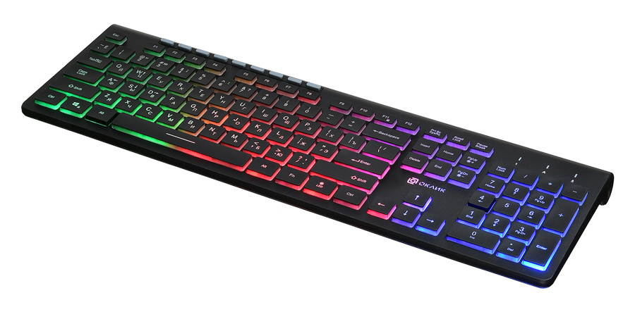 картинка Клавиатура Oklick 490ML Black Multimedia, Slim, USB АС