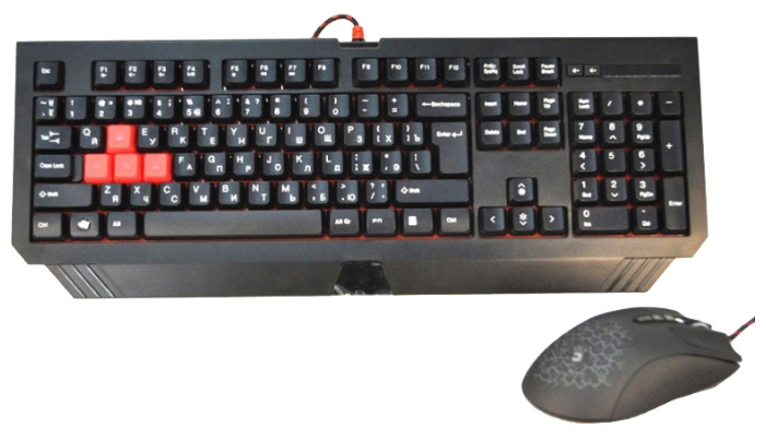 картинка Комплект клавиатура+мышь A4 Bloody Q1500/B1500 (black/red, USB) АС