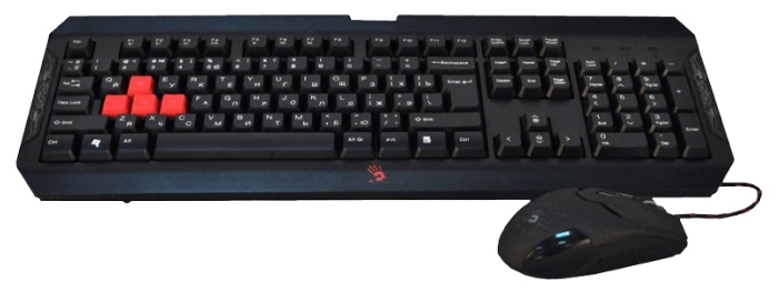картинка Комплект клавиатура+мышь A4 Bloody Q1100 (black/red, USB) АС