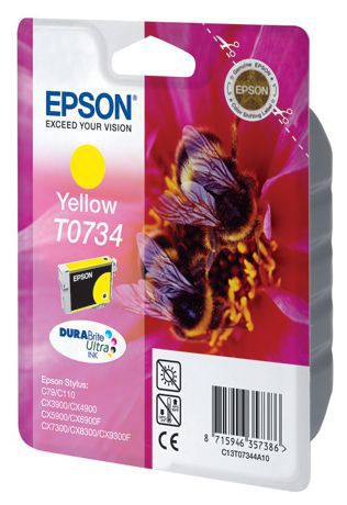 картинка Картридж Epson T10544A10 для Stylus C79/C110/CX3900/CX4900/CX5900/CX6900F/CX7300/CX8300/CX9300/TX200/TX210/TX400/TX410/T30/TX600FW (yellow (T07344A) АС