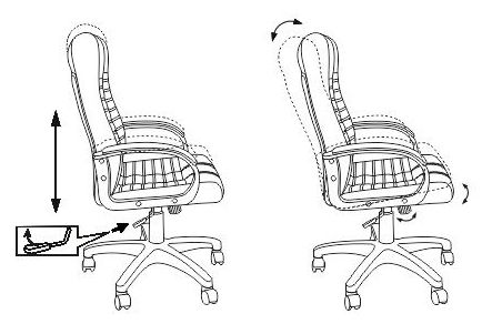картинка Кресло руководителя KB-10 (черная иск. кожа) АС