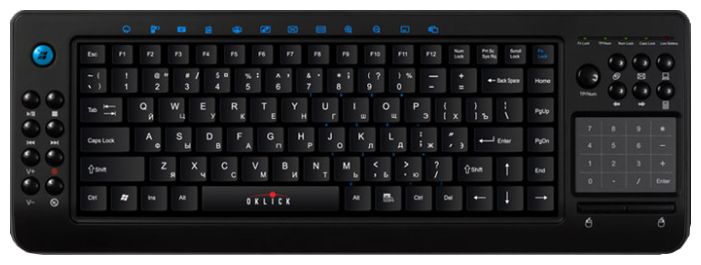 картинка Клавиатура Oklick 820S Wireless Mediaboard, Black, USB АС