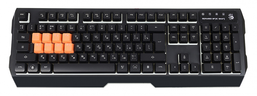 картинка Клавиатура A4Tech Bloody B188 (подсветка, black, USB + USB-порт) АС