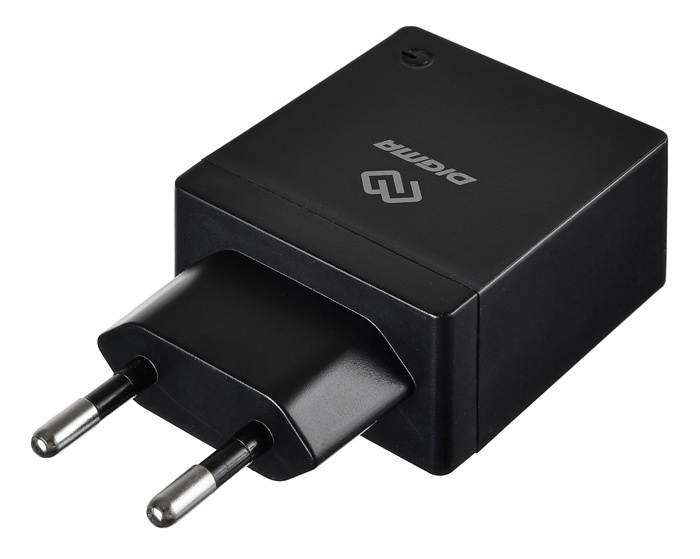 картинка Зарядное устройство сетевое Digma DGWC-1U-2.1A-BK (1xUSB, 5V/2.1A) АС