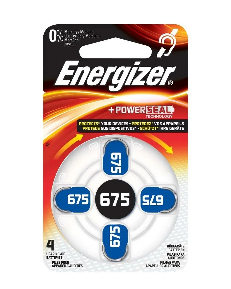 картинка Батарея Energizer ZA675 (для слуховых аппаратов, 4 штуки) АС