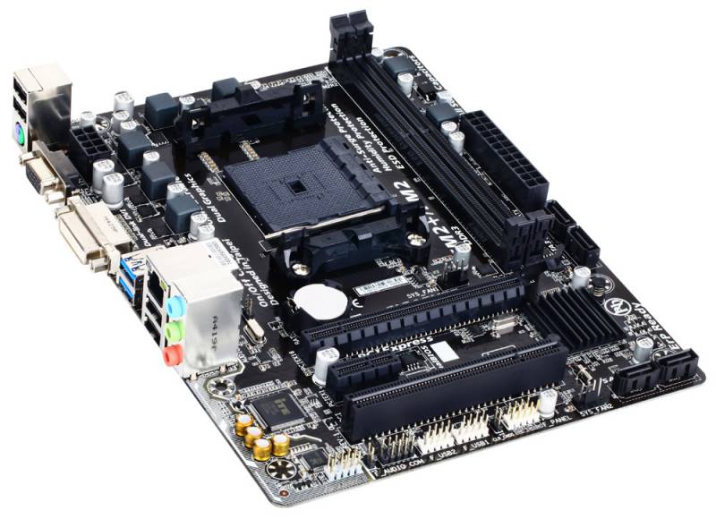 картинка GigaByte GA-F2A68HM-DS2 (FM2+/AMD A68H/2DDR3-2133-64Gb/DVI/D-Sub/4xSATA3/2xUSB3.0/GbLAN/mATX) АС
