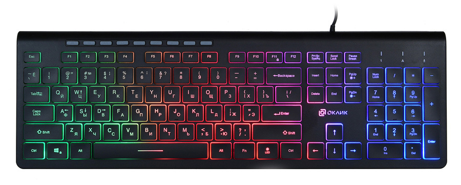 картинка Клавиатура Oklick 490ML Black Multimedia, Slim, USB АС