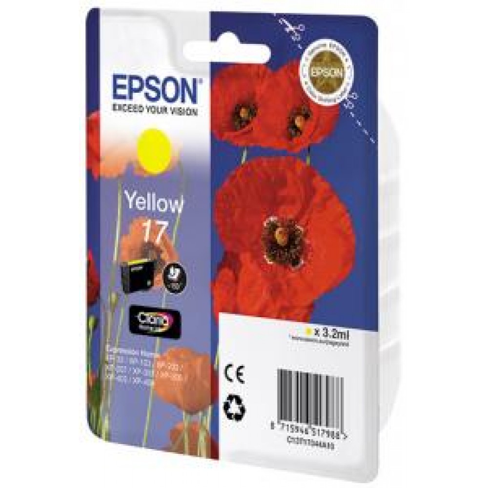 картинка Картридж Epson №17  T17044A10 для Expression Home XP-33/103/203/207/303/306/313/314/403/406 (yellow) АС