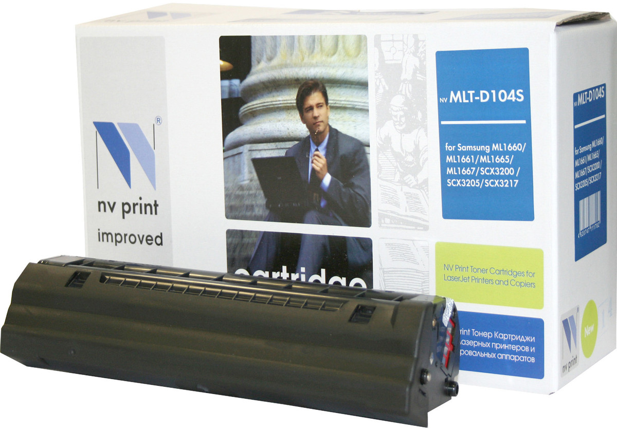 картинка Картридж совместимый Samsung MLT-D104S для ML-1660/1665/1860/1865/SCX-3200/3205 (1500 стр.) NV-Print АС