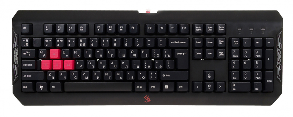 картинка Комплект клавиатура+мышь A4 Bloody Q1100 (black/red, USB) АС