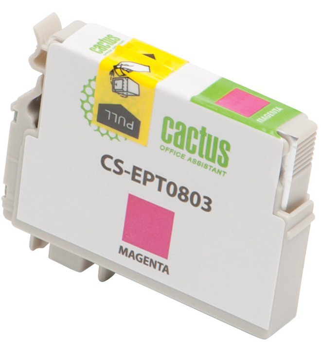картинка Картридж совместимый Epson T0803 для Stylus Color P50/PX660/PX720WD/PX820FWD (magenta) Cactus АС