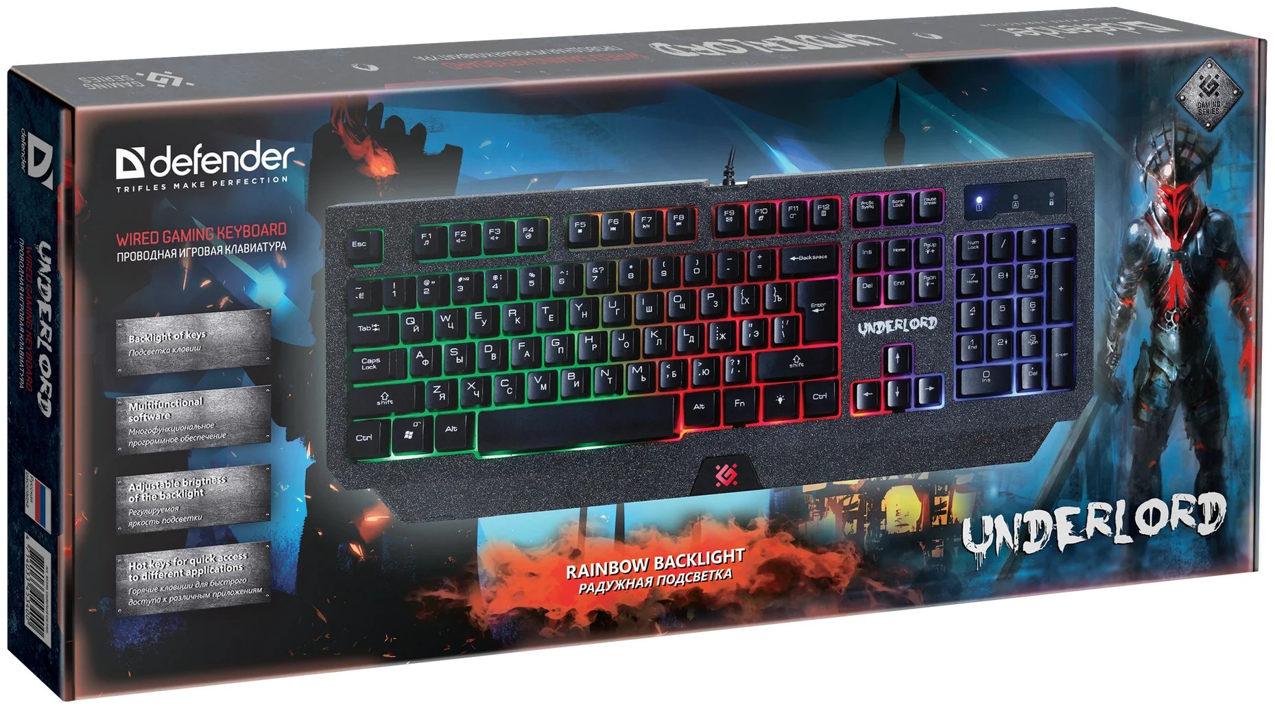 картинка Клавиатура игровая Defender Underlord GK-340L (USB/радужный) АС