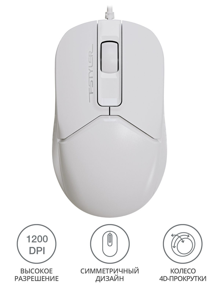 картинка Мышь A4Tech Fstyler FM12, оптическая, White, USB АС