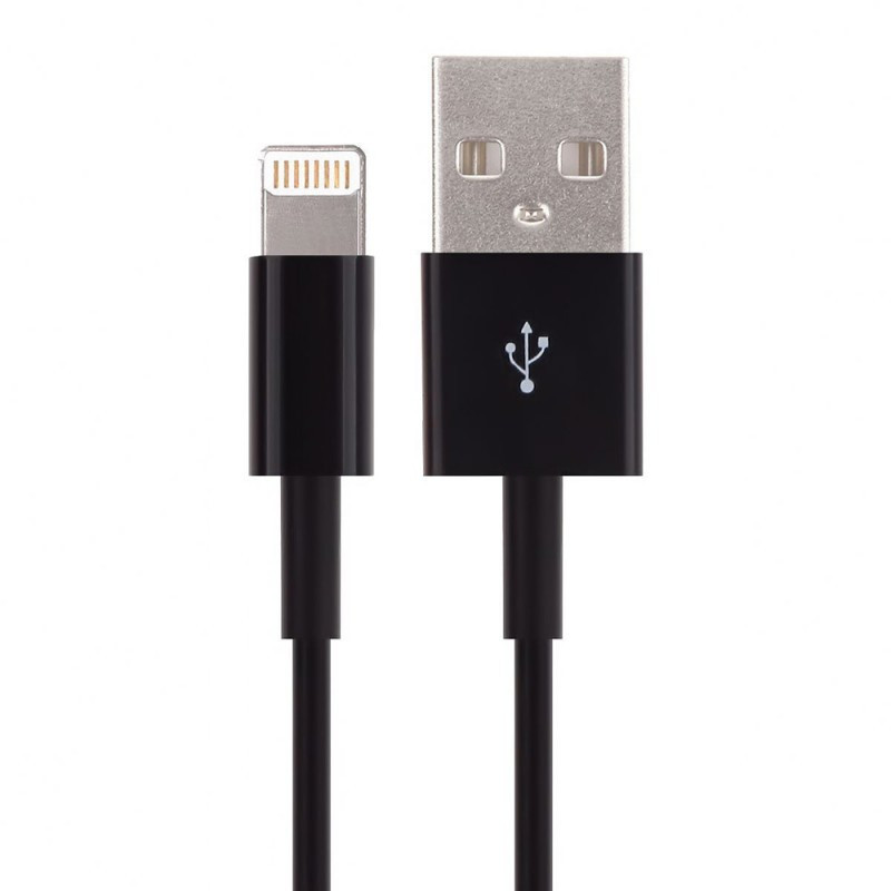 картинка Кабель Noname USB-Apple Lightning, 1м, Black АС