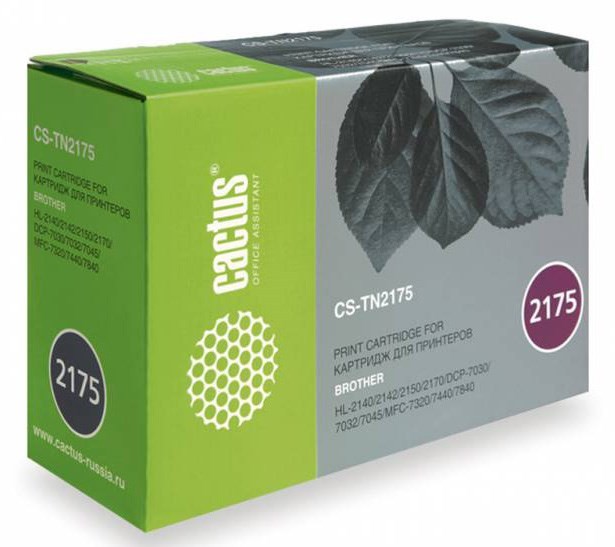 картинка Картридж совместимый Brother TN-2175 для HL-2140R/2150NR/2170WR/7030/7032/7040/7045/7320R/7440 (2600 стр.) Cactus АС