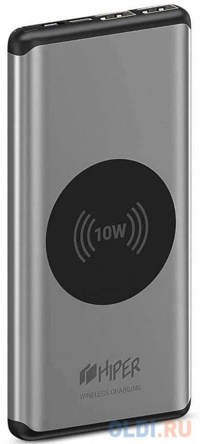 картинка Аккумулятор мобильный Hiper Nano X (10000mAh, 3A, 2xUSB, Silver/Black) АС