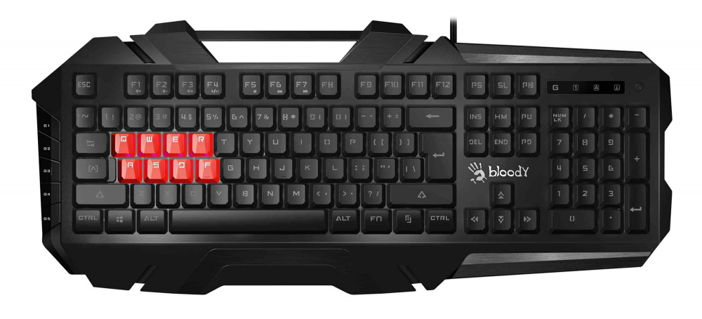 картинка Клавиатура A4Tech Bloody B3590R (механическая, подсветка, black/grey, USB) АС